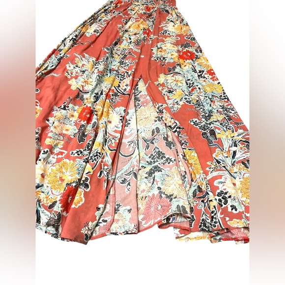 Free People Intimately Through The Vine Printed Maxi Dress Red Pink Combo Sz S - Picture 4 of 12
